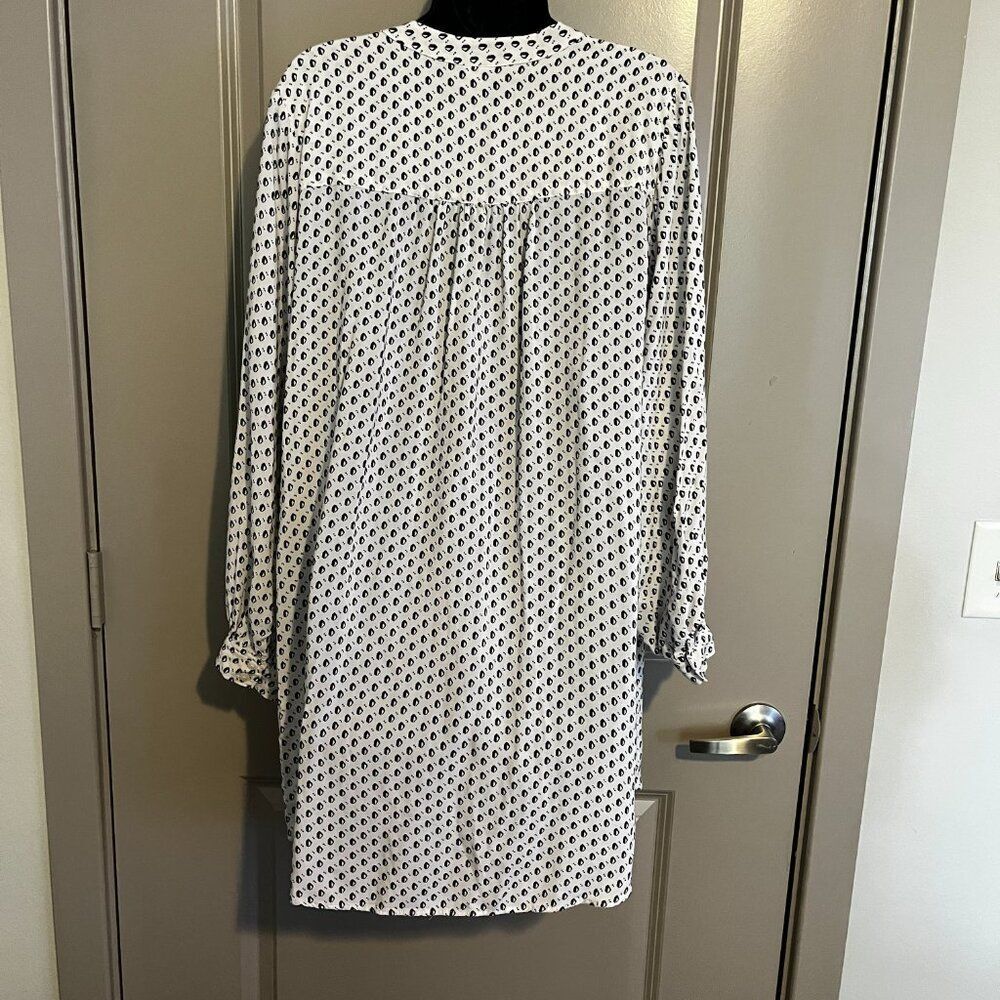 Women's H&M Black & White LS Dress, Size 12 - Picture 2 of 8